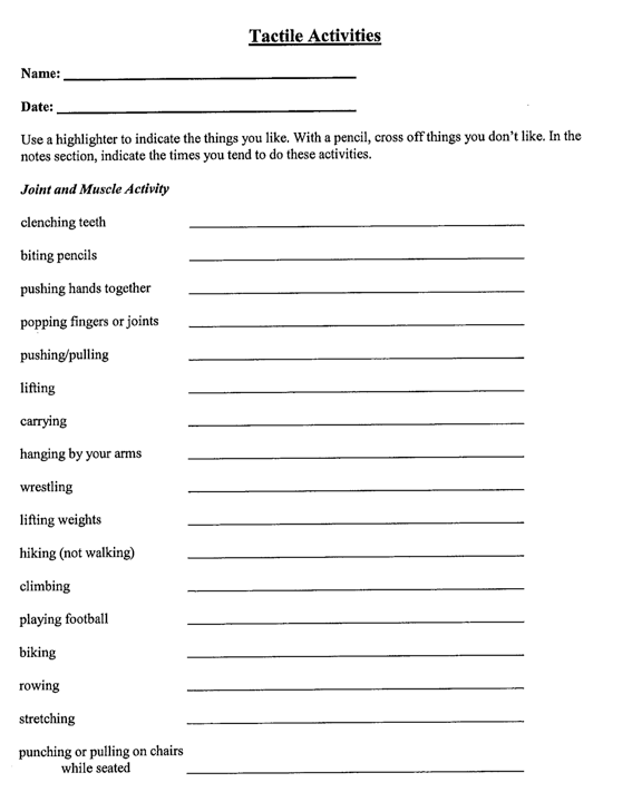 tactile activities 
